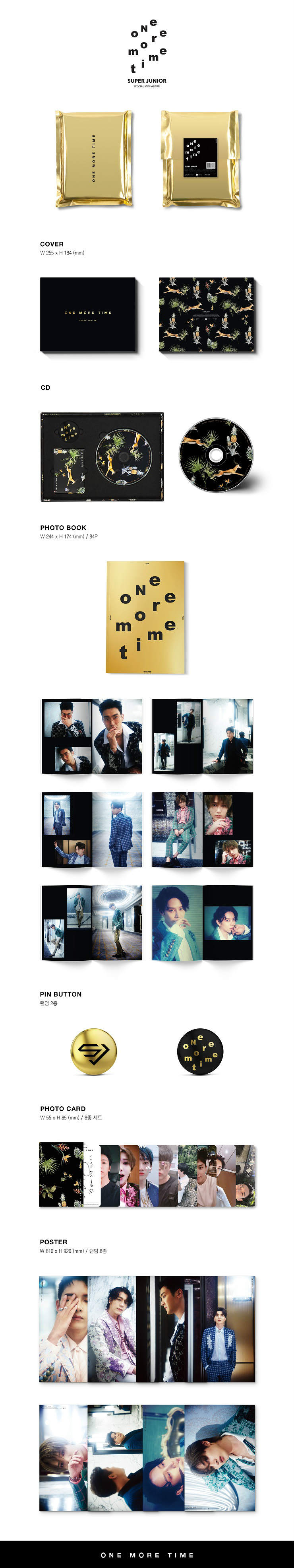 SM Entertainment Super Junior Special Mini Album CD+Pin Button+8 Photocards+Folded Poster Limited ver. One More Time 
